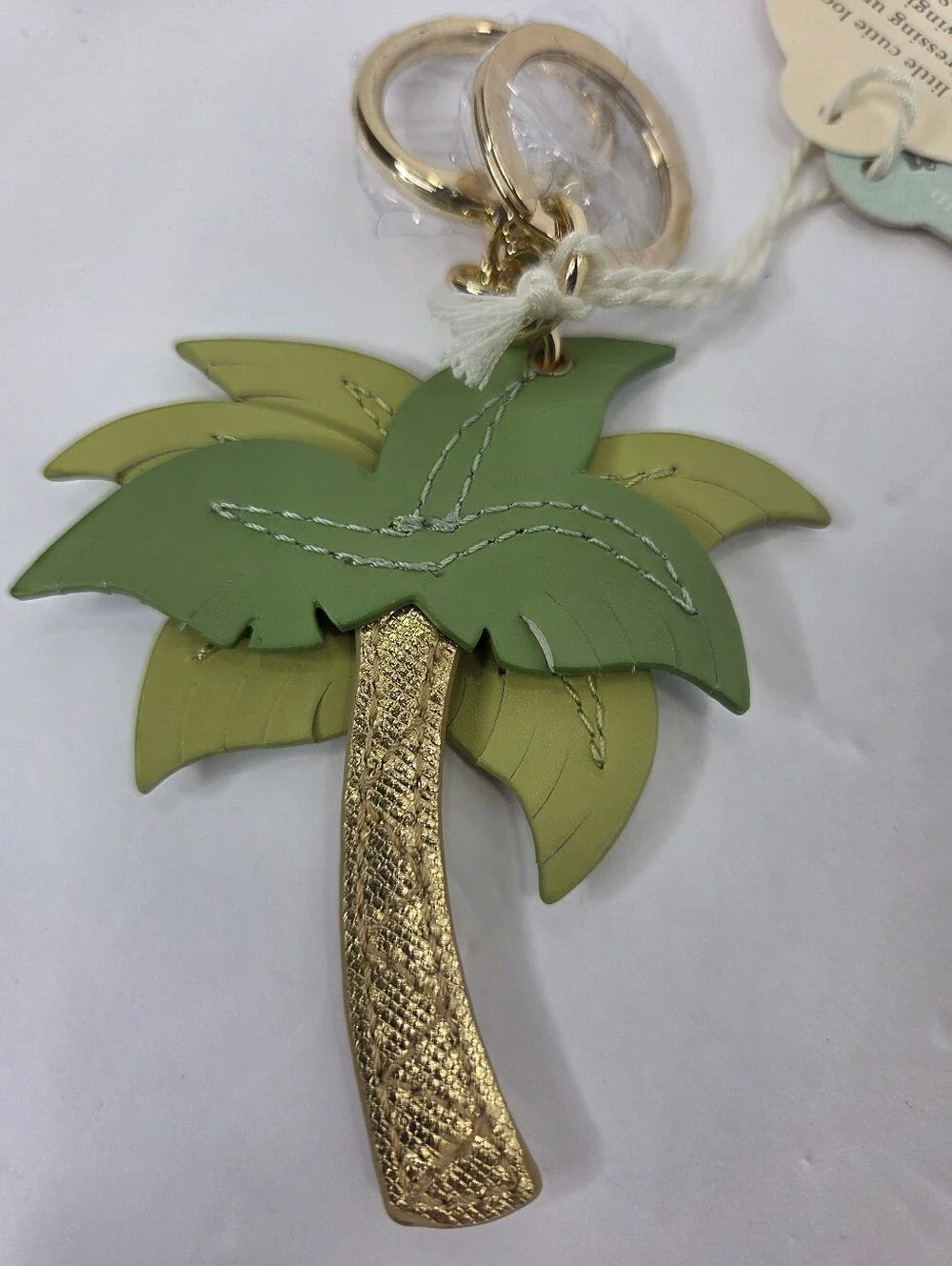 Spartina 449 Key Chain Bag Charm Palm Tree Green NEW